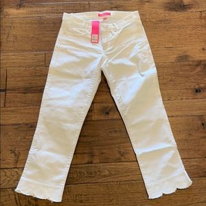 NWT Lilly Pulitzer South Ocean SlimCrop WhiteDenim